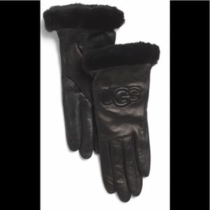 NWT UGG AUSTRALIA leather cashmere gloves size S